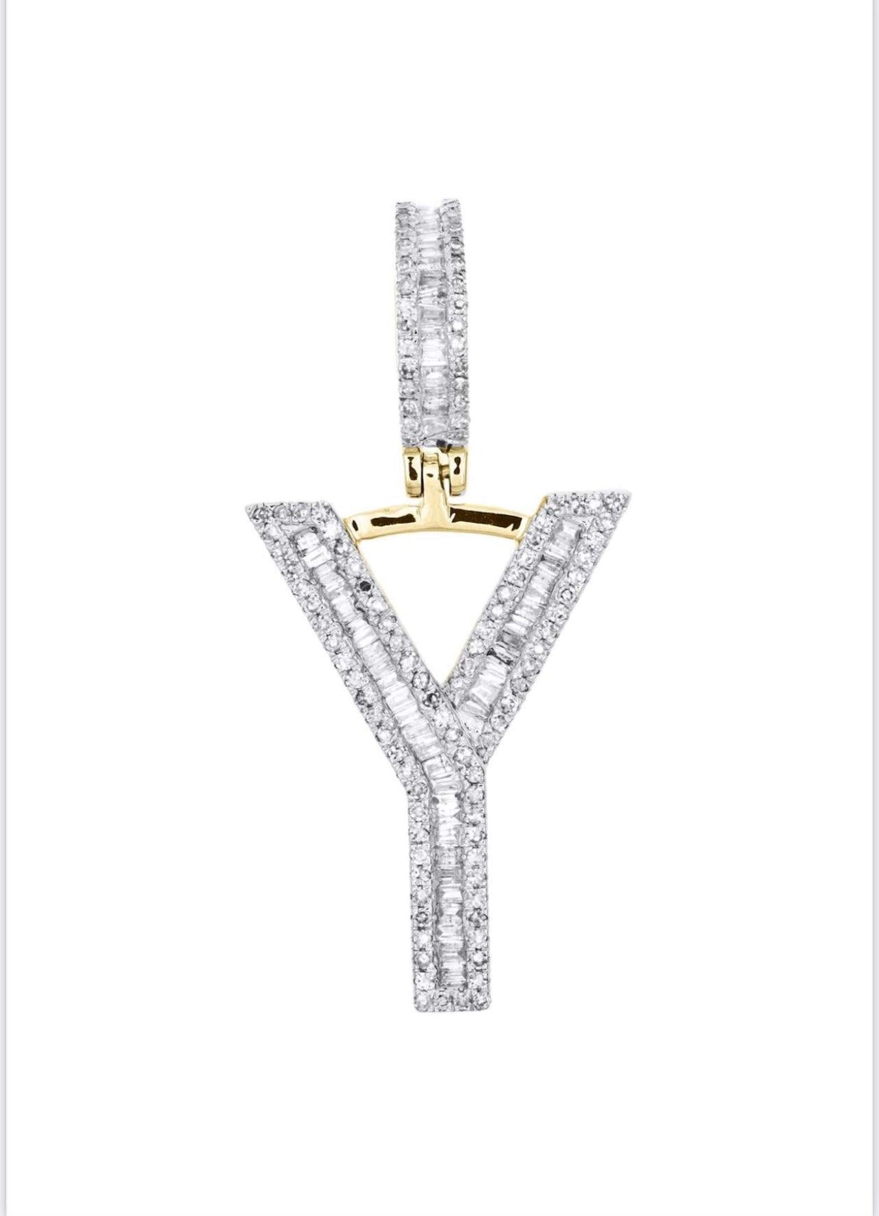 Gold Diamond Letter Y Pendant - Seattle Gold Grillz