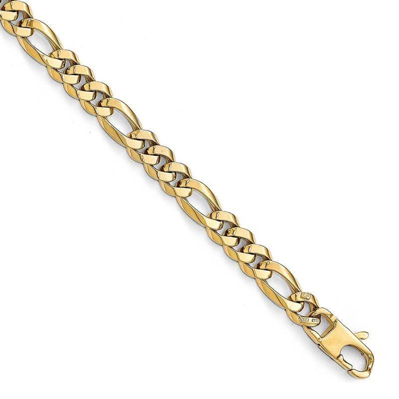 Leslie's 14K 7.25mm Beveled Curb Bracelet - Seattle Gold Grillz
