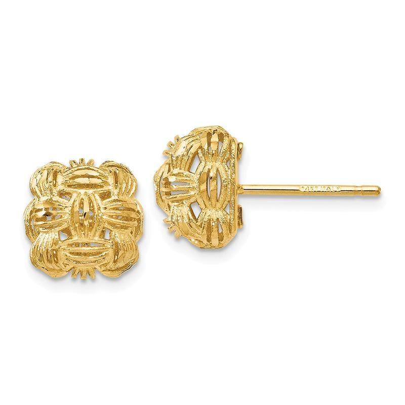 Leslie's 14k D-C Basketweave Post Earrings - Seattle Gold Grillz