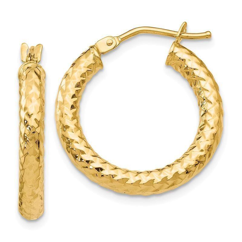 Leslie's 14k ForeverLite Polished and Textured Hoop Earrings - Seattle Gold Grillz