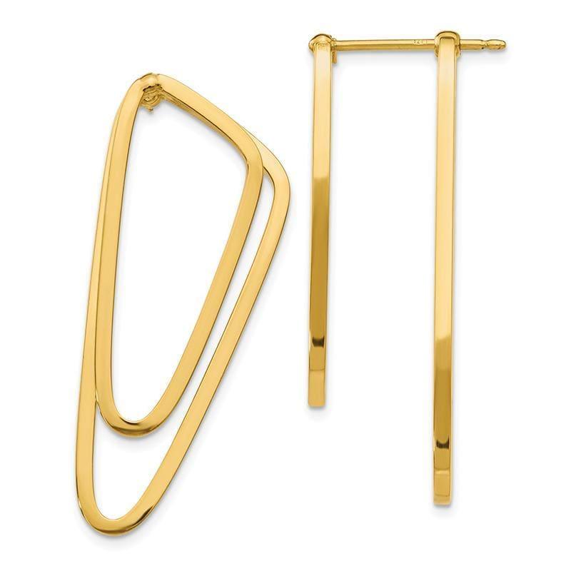 Leslie's 14k Polished 3 in 1 Front and Back Post Earrings - Seattle Gold Grillz