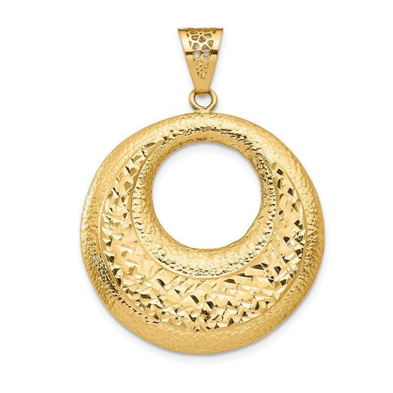 Leslie's 14K Polished & Brushed D-C Fancy Pendant - Seattle Gold Grillz