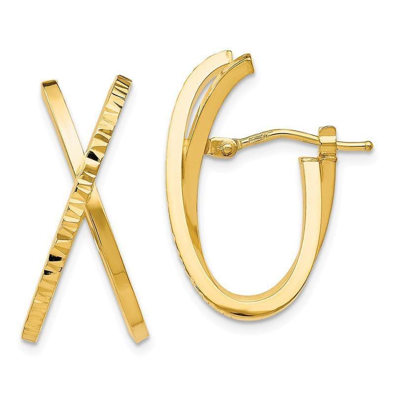 Leslie's 14k Polished and Diamond-cut Hoop Earrings - Seattle Gold Grillz