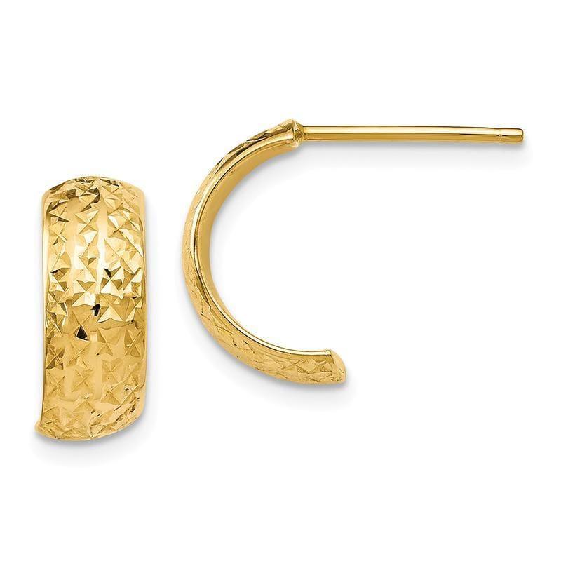 Leslie's 14k Polished and Diamond-cut Hoop Earrings - Seattle Gold Grillz