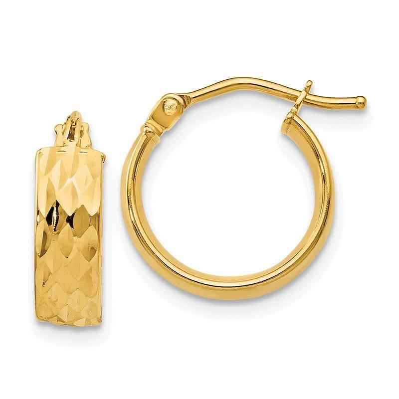 Leslie's 14k Polished and Diamond-cut Hoop Earrings - Seattle Gold Grillz