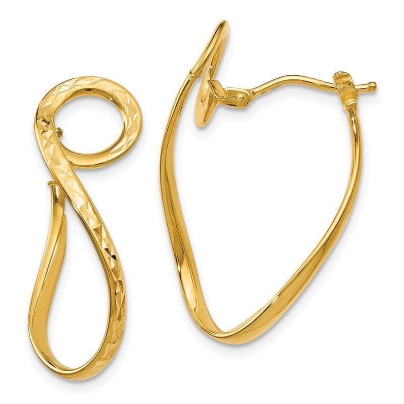 Leslie's 14k Polished and Diamond-cut Twisted Hoop Earrings - Seattle Gold Grillz