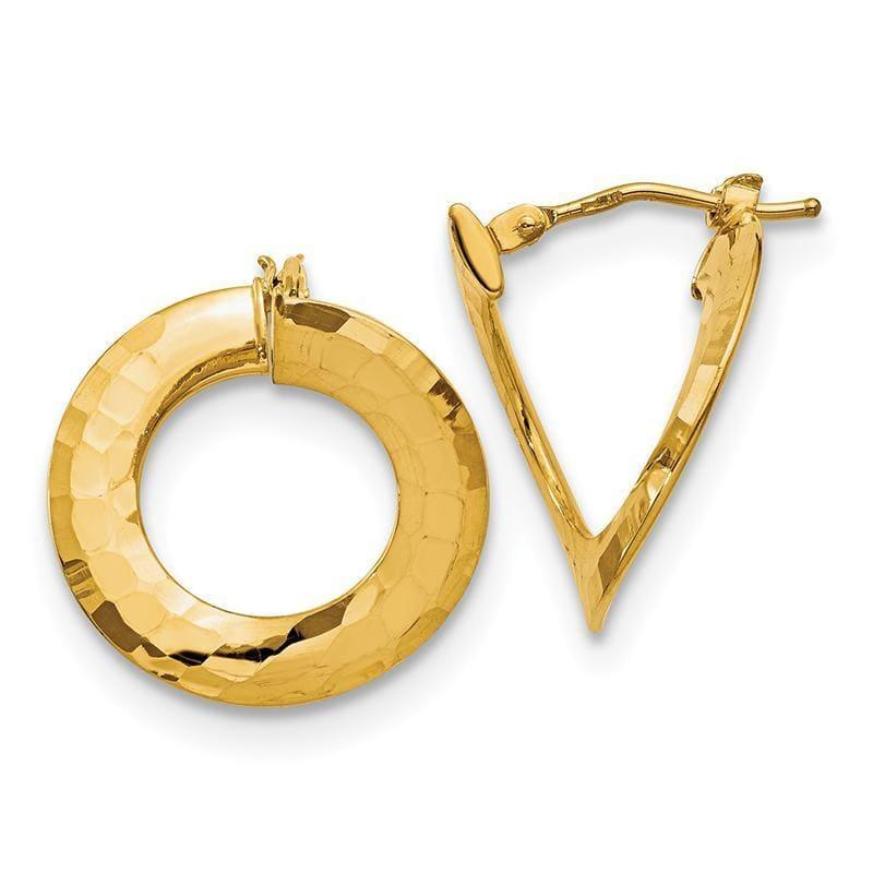 Leslie's 14K Polished & Textured Fancy Hoop Earrings - Seattle Gold Grillz