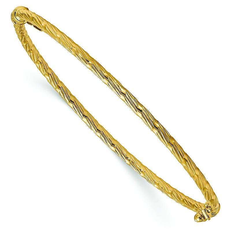 Leslie's 14K Polished & Textured Hinged Bangle - Seattle Gold Grillz
