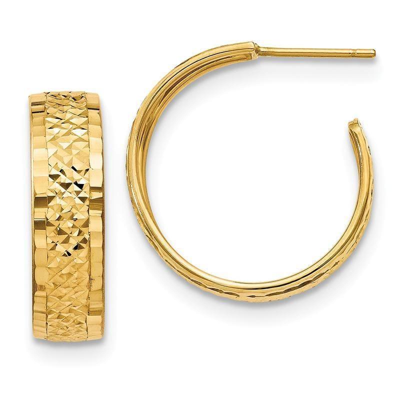 Leslie's 14K Polished and Textured Hoop Earrings - Seattle Gold Grillz