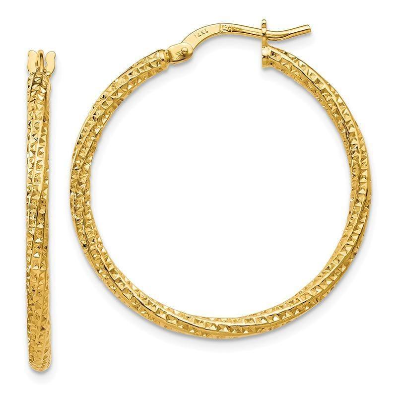 Leslie's 14k Polished and Textured Hoop Earrings - Seattle Gold Grillz