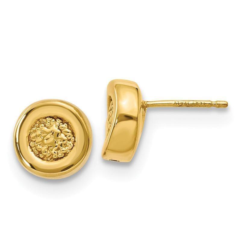 Leslie's 14K Polished & Textured Post Earrings - Seattle Gold Grillz