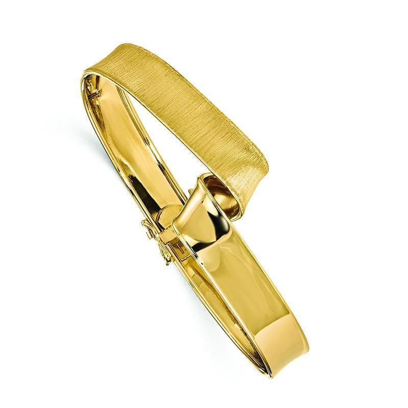 Leslie's 14k Polished Brushed Twisted Bangle - Seattle Gold Grillz