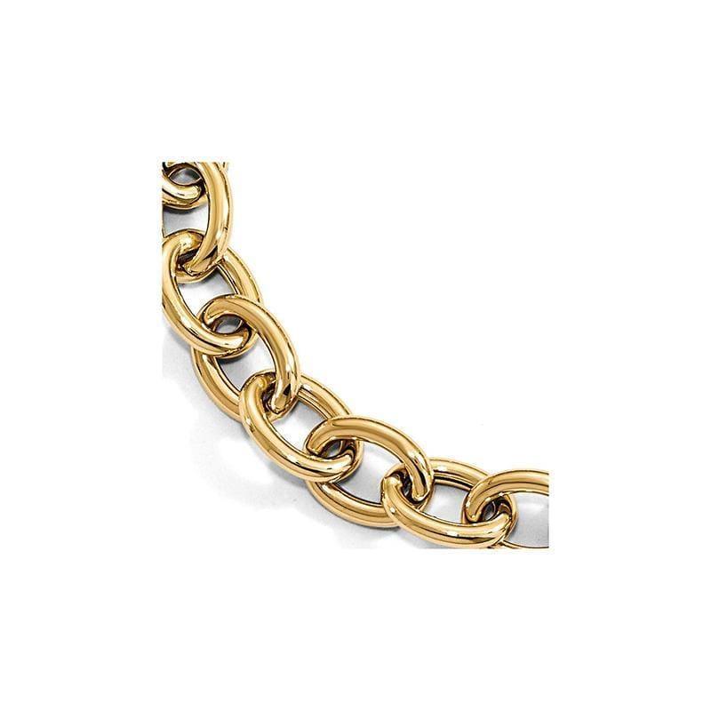 Leslie's 14k Polished Cable Oval Link Bracelet - Seattle Gold Grillz