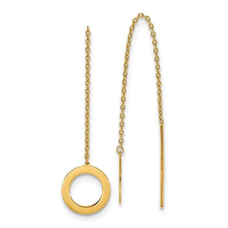 Leslie's 14K Polished Circle Threader Earrings - Seattle Gold Grillz