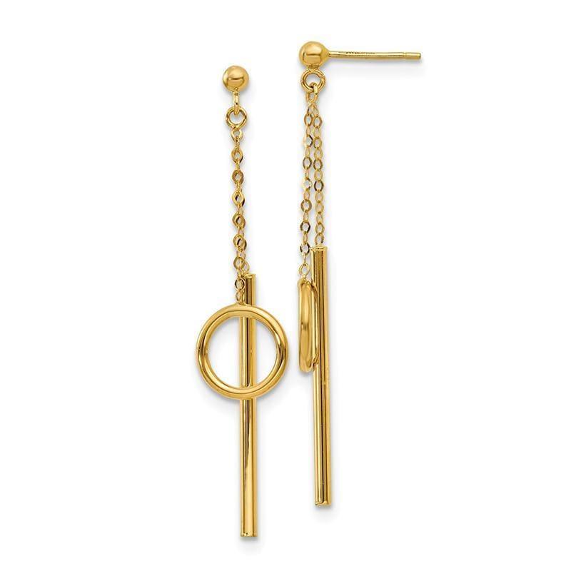 Leslie's 14K Polished Fancy Dangle Post Earrings - Seattle Gold Grillz