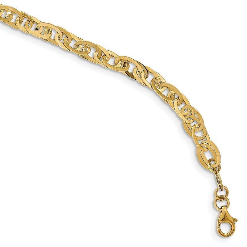Leslie's 14k Polished Fancy Link Bracelet - Seattle Gold Grillz