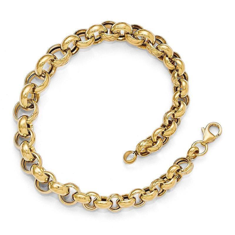 Leslie's 14k Polished Fancy Link Bracelet - Seattle Gold Grillz