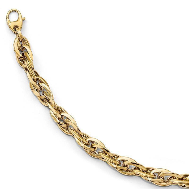 Leslie's 14k Polished Fancy Link Bracelet - Seattle Gold Grillz