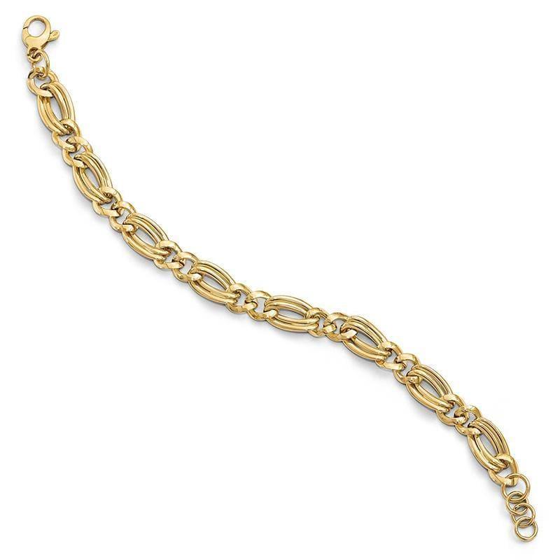 Leslie's 14k Polished Fancy Link Bracelet - Seattle Gold Grillz