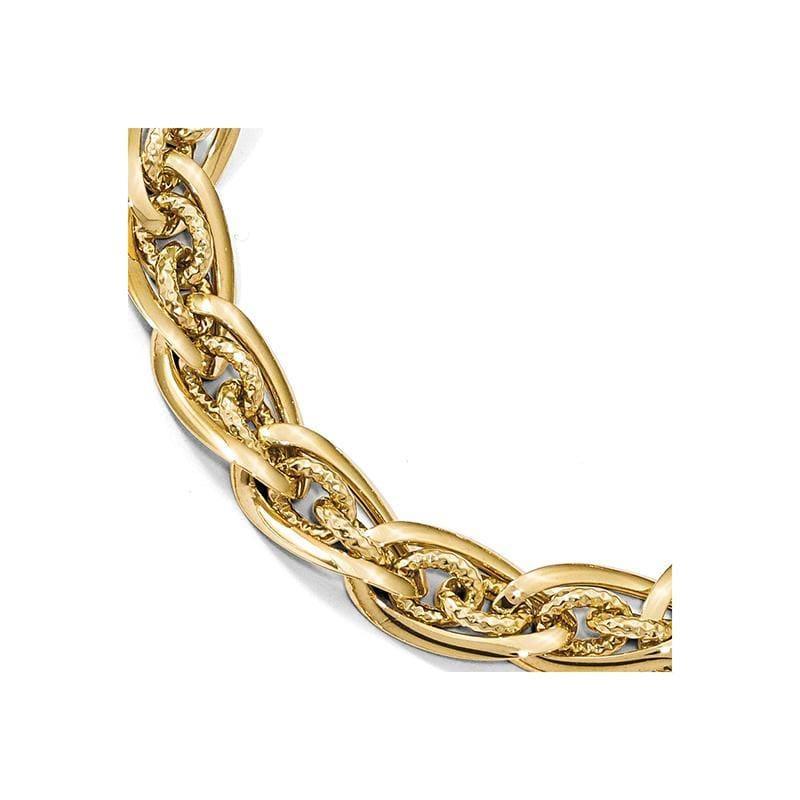 Leslie's 14k Polished Fancy Link Bracelet - Seattle Gold Grillz