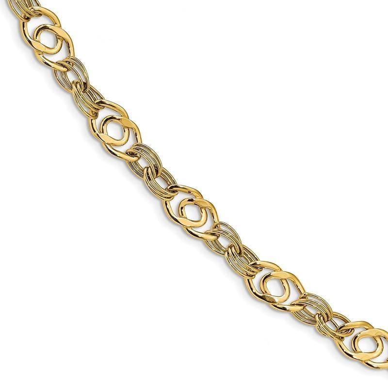 Leslie's 14K Polished Fancy Link Bracelet - Seattle Gold Grillz