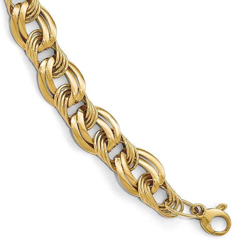 Leslie's 14k Polished Fancy Link Bracelet - Seattle Gold Grillz