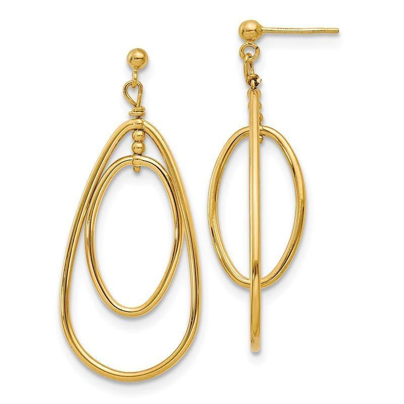 Leslie's 14K Polished Fancy Tear Drop Dangle Post Earrings - Seattle Gold Grillz