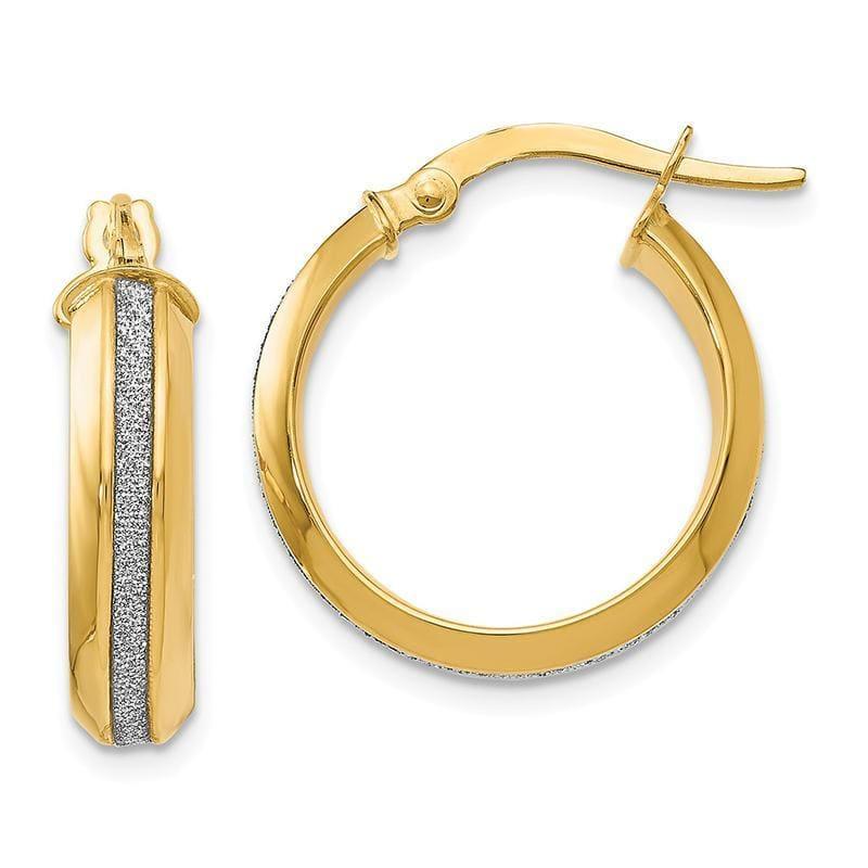 Leslie's 14k Polished Glimmer Infused Hoop Earrings - Seattle Gold Grillz