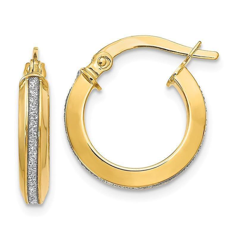 Leslie's 14k Polished Glimmer Infused Hoop Earrings - Seattle Gold Grillz