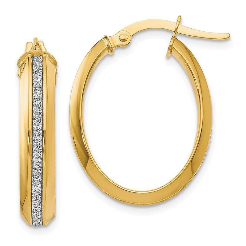 Leslie's 14k Polished Glimmer Infused Oval Hoop Earrings - Seattle Gold Grillz