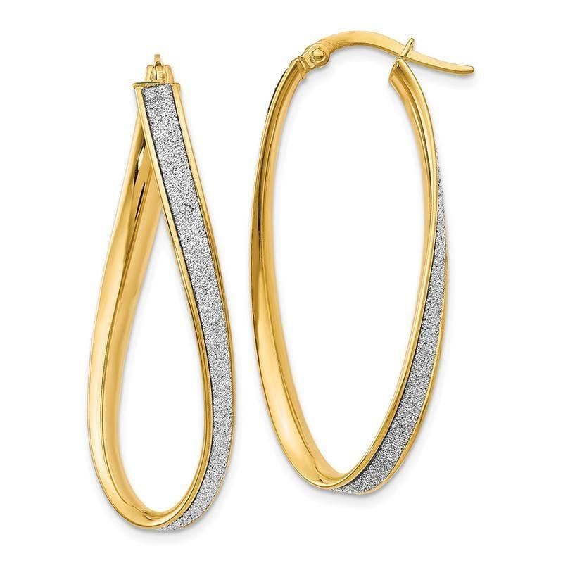 Leslie's 14k Polished Glimmer Infused Oval Twist Hoop Earrings - Seattle Gold Grillz