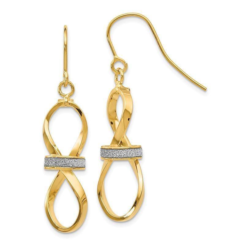Leslie's 14k Polished Glitter Infused Dangle Earrings - Seattle Gold Grillz
