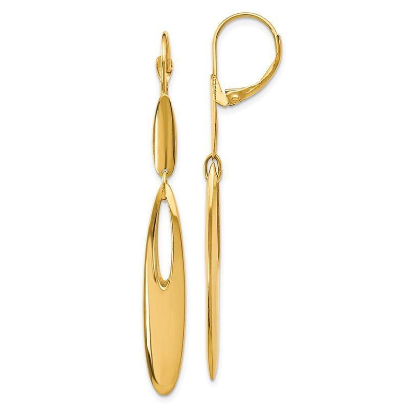 Leslie's 14K Polished Leverback Dangle Earrings - Seattle Gold Grillz