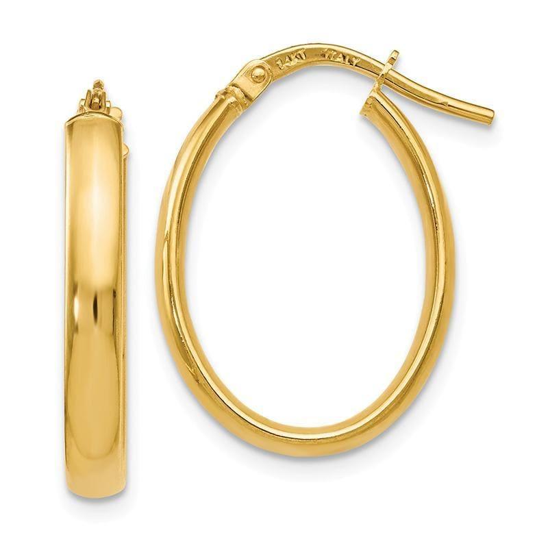 Leslie's 14k Polished Oval Hoop Earrings - Seattle Gold Grillz