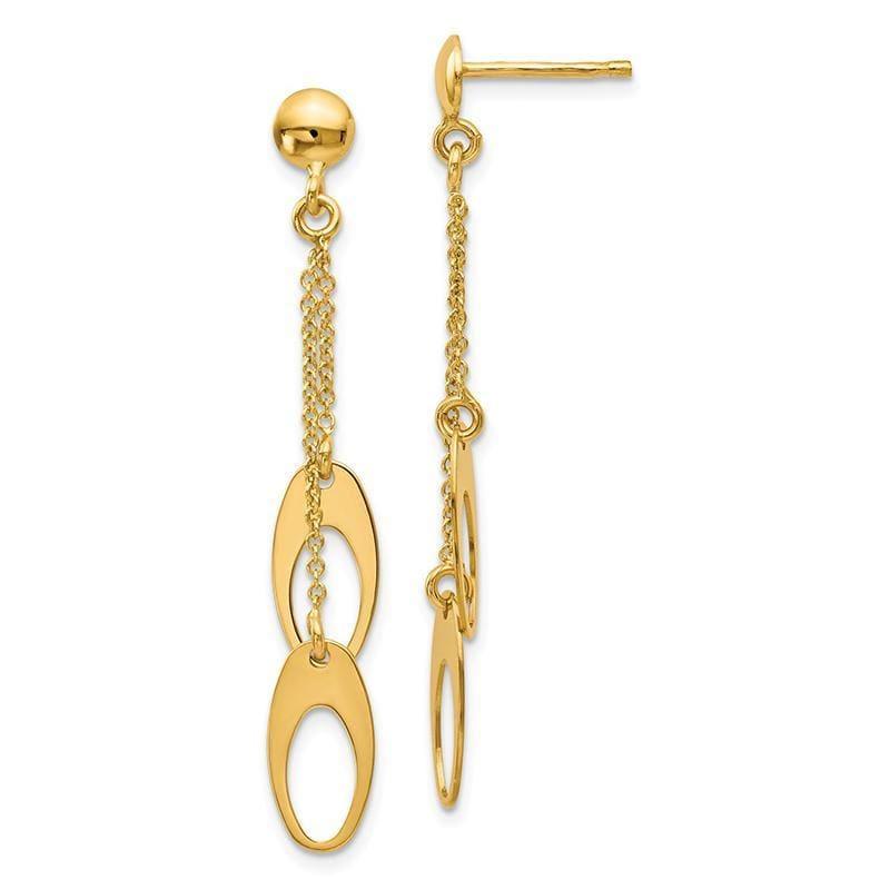Leslie's 14k Polished Post Dangle Earrings - Seattle Gold Grillz