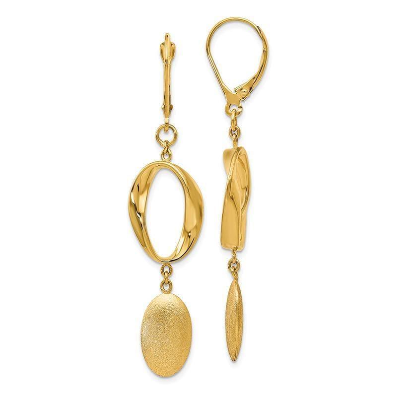 Leslie's 14k Polished Scratch-finish Leverback Earrings - Seattle Gold Grillz