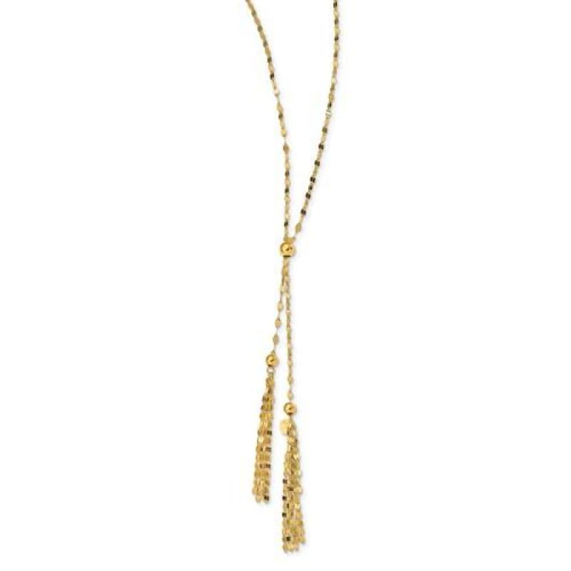 Leslie's 14K Polished Tassle Adjustable Necklace - Seattle Gold Grillz