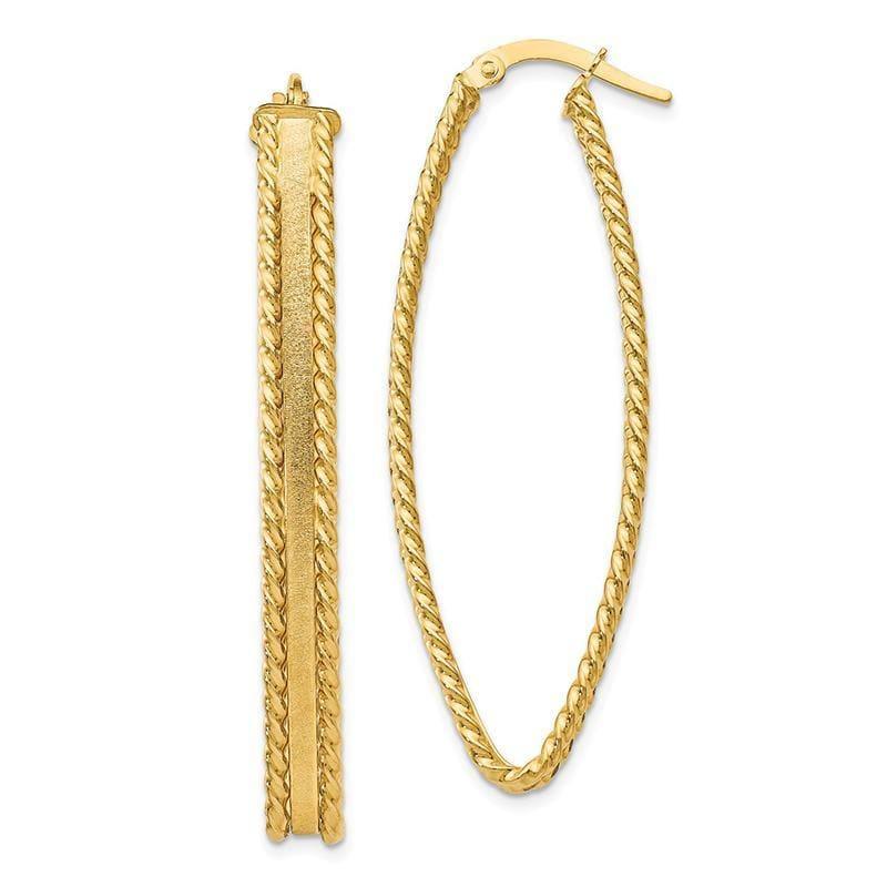 Leslie's 14k Polished Textured Hoop Earrings - Seattle Gold Grillz