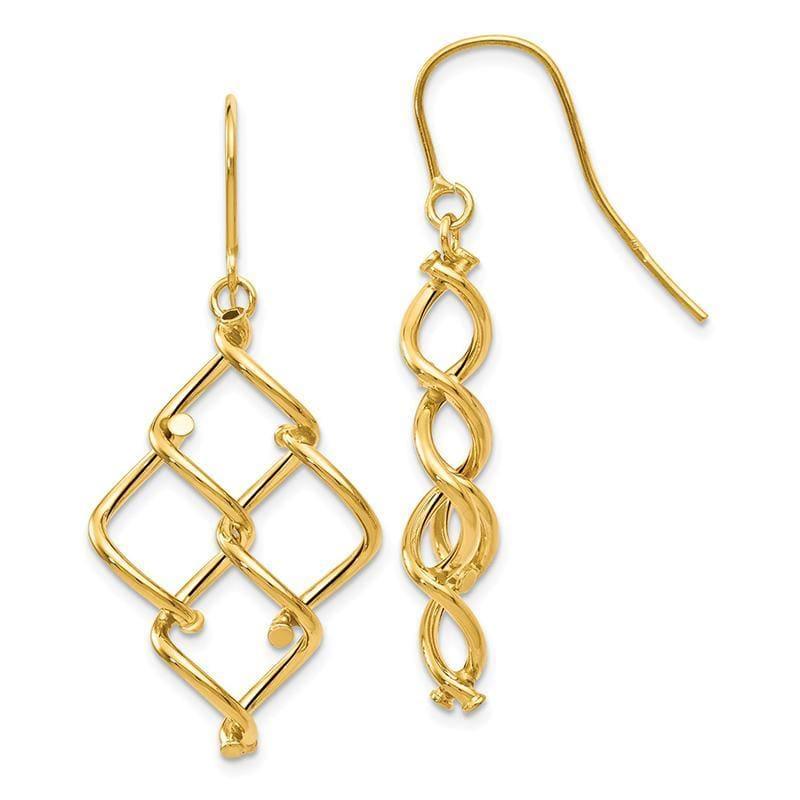 Leslie's 14K Polished Twisted Dangle Earrings - Seattle Gold Grillz