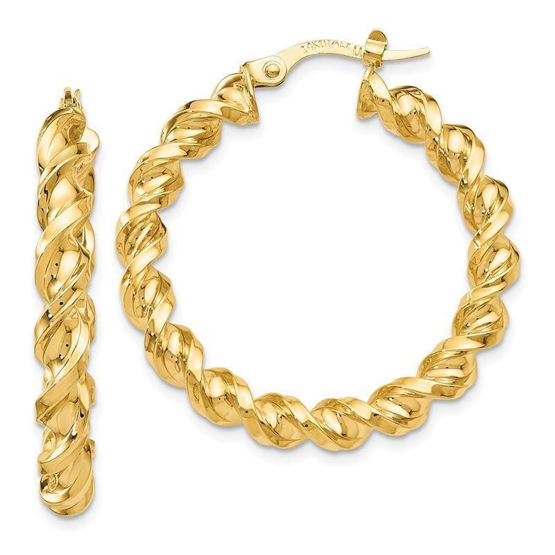 Leslie's 14k Polished Twisted Hoop Earrings - Seattle Gold Grillz