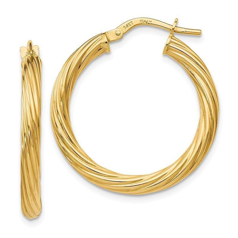 Leslie's 14k Polished Twisted Hoop Earrings - Seattle Gold Grillz