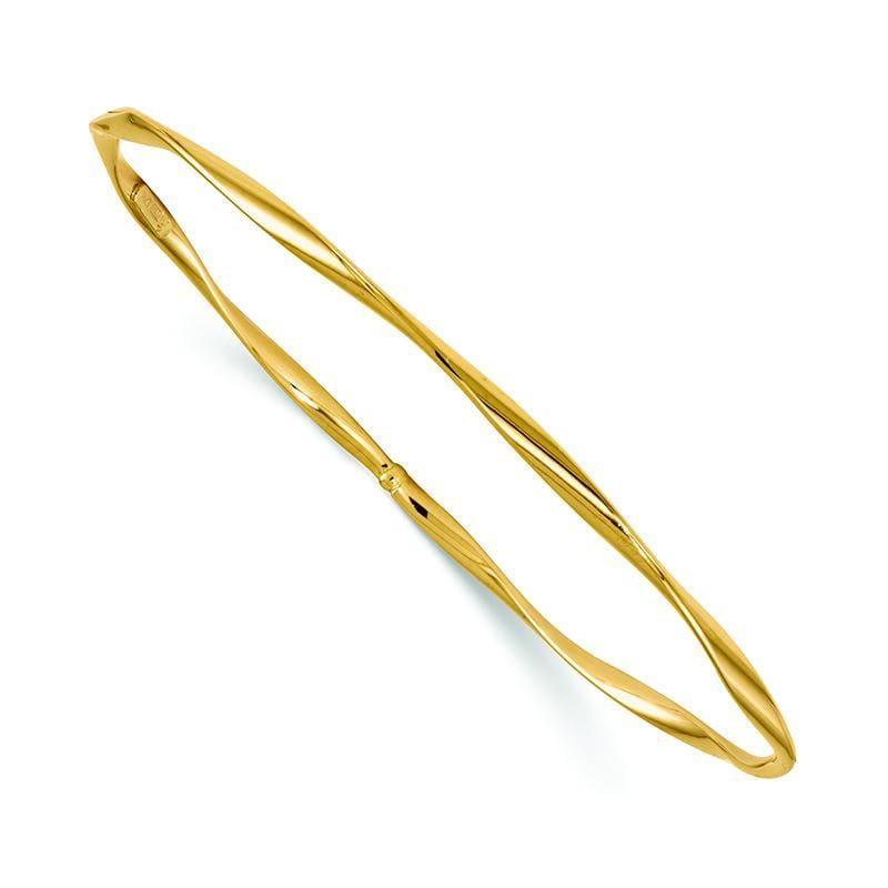 Leslie's 14k Polished Twisted Slip-on Bangle - Seattle Gold Grillz