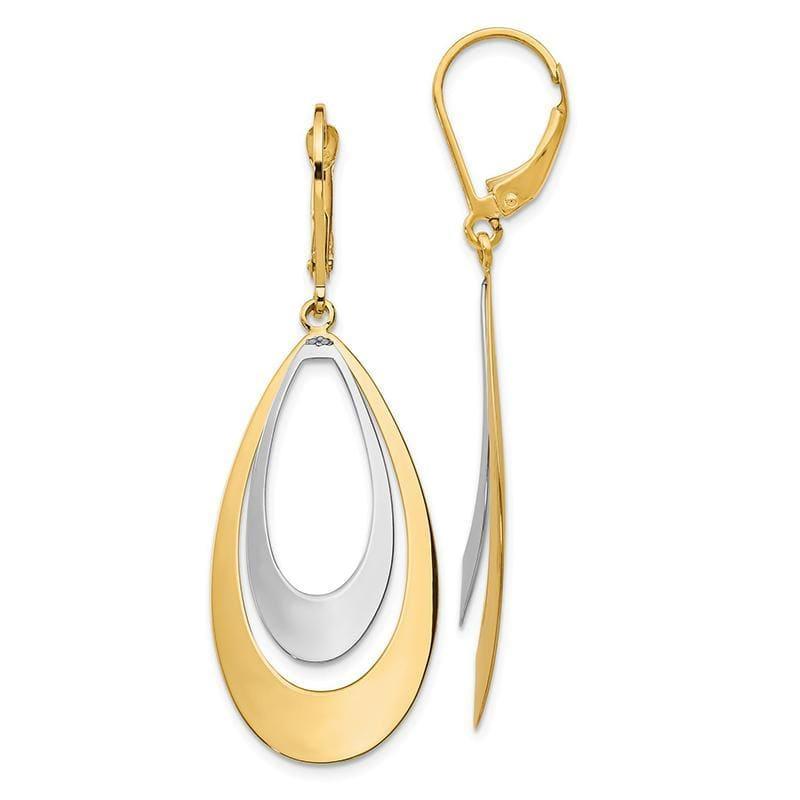 Leslie's 14k Rhodium Polished Leverback Earrings - Seattle Gold Grillz