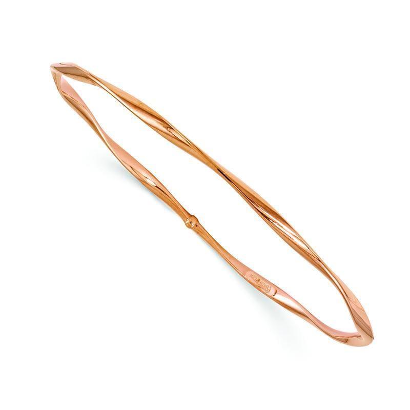 Leslie's 14k Rose Gold Polished Twisted Slip-on Bangle - Seattle Gold Grillz