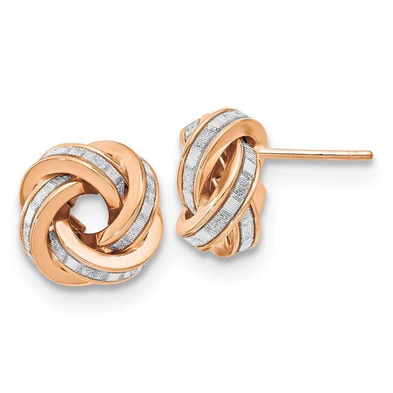 Leslie's 14K Rose Polished Glimmer Infused Knot Earrings - Seattle Gold Grillz