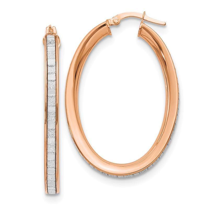 Leslie's 14K Rose Polished Glimmer Infused Texture Hoop Earrings - Seattle Gold Grillz