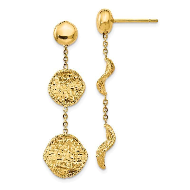 Leslie's 14k Textured Post Drop Earrings - Seattle Gold Grillz
