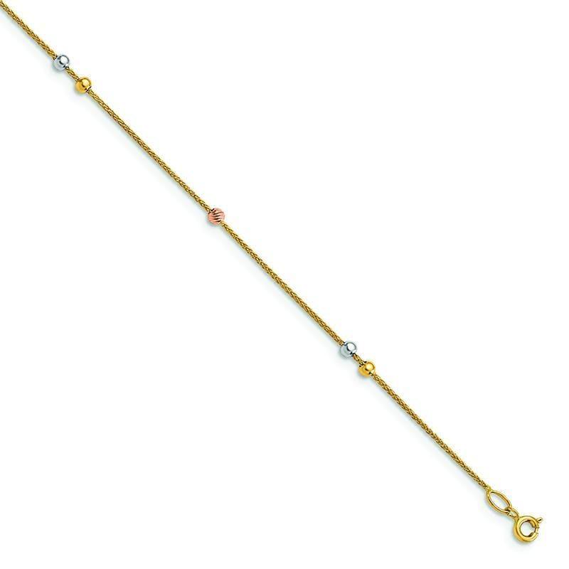 Leslie's 14k Tri-color Anklet - Seattle Gold Grillz
