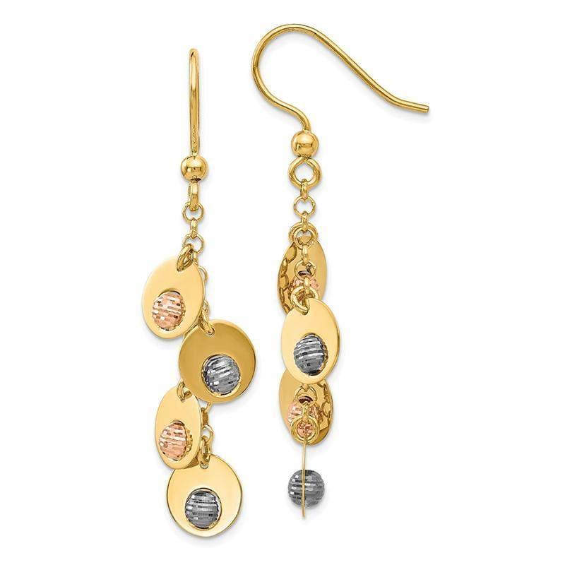 Leslie's 14k Tri-Color Fancy Earrings - Seattle Gold Grillz