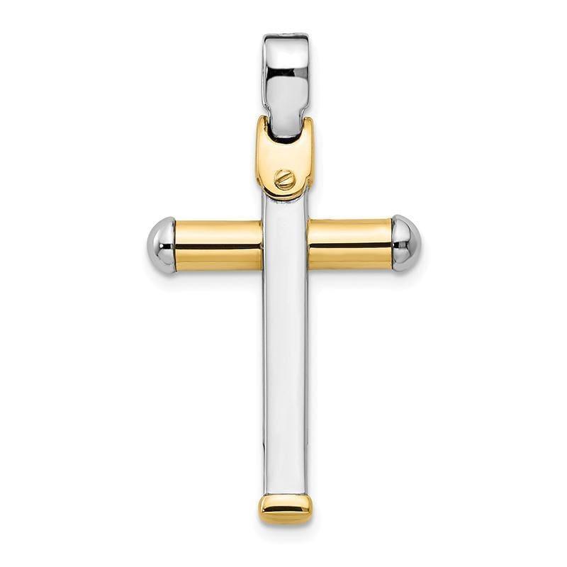 Leslie's 14k Two-tone Polished Cross Pendant - Seattle Gold Grillz